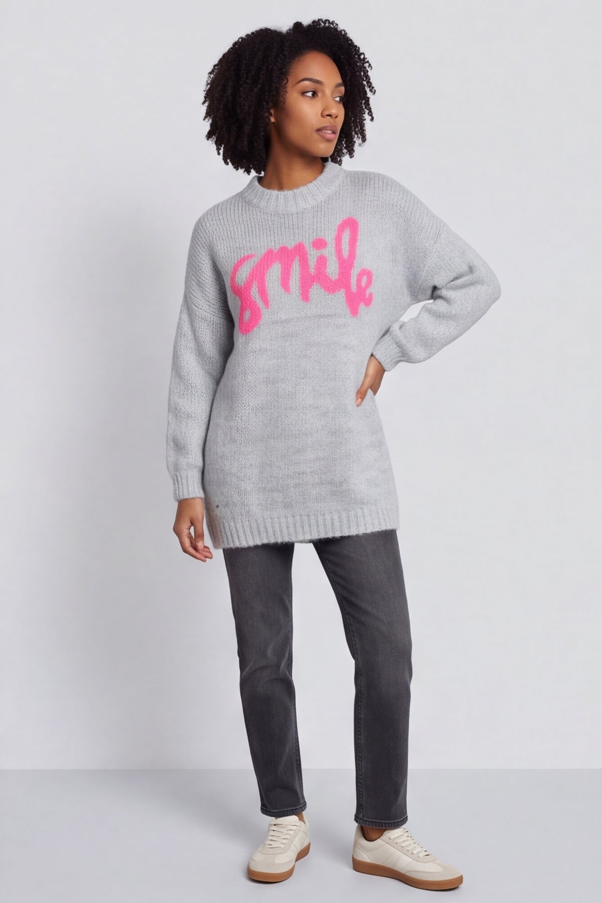 Smile Knitted Jumper Grey – image 2 of 6