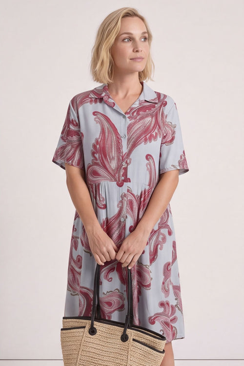 Jojo Print Button Dress Light Blue – image 2 of 6