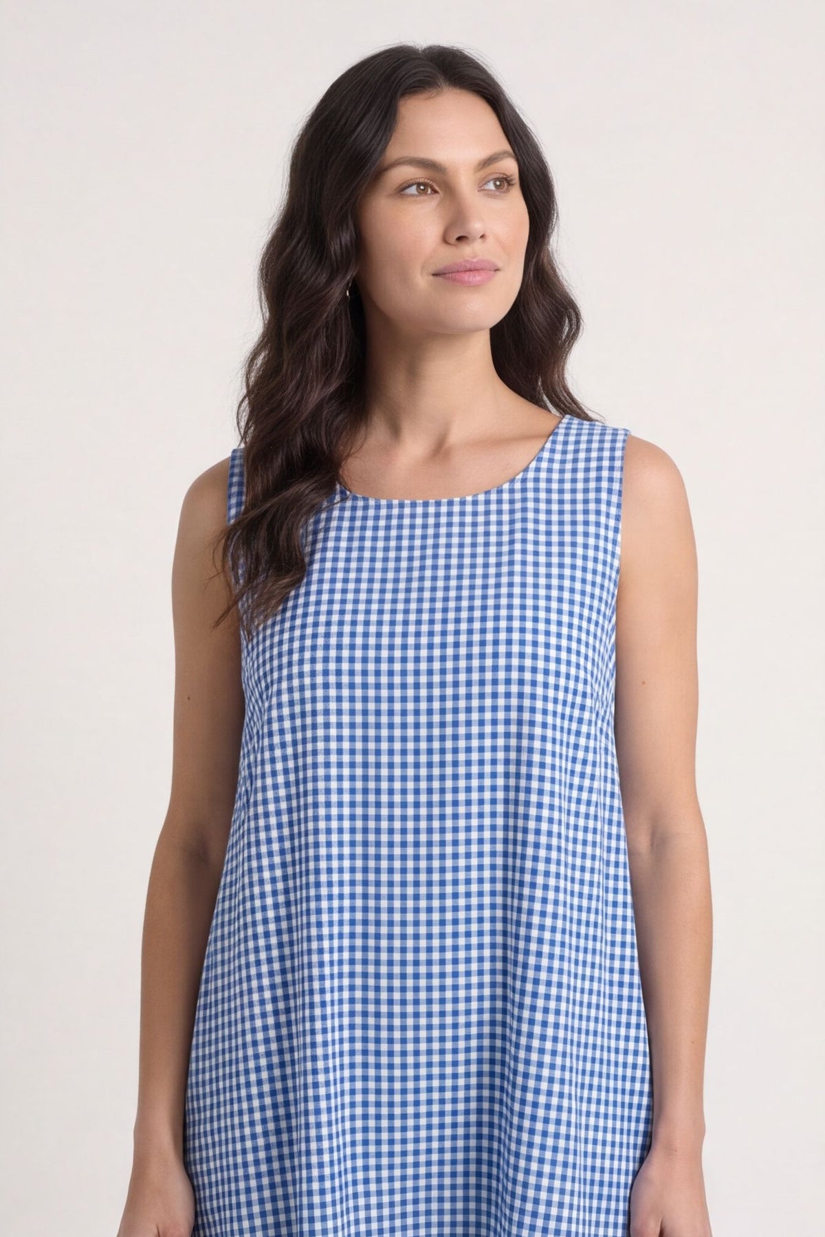 Imani Sleeveless Gingham Dress Cobalt – image 2 of 6