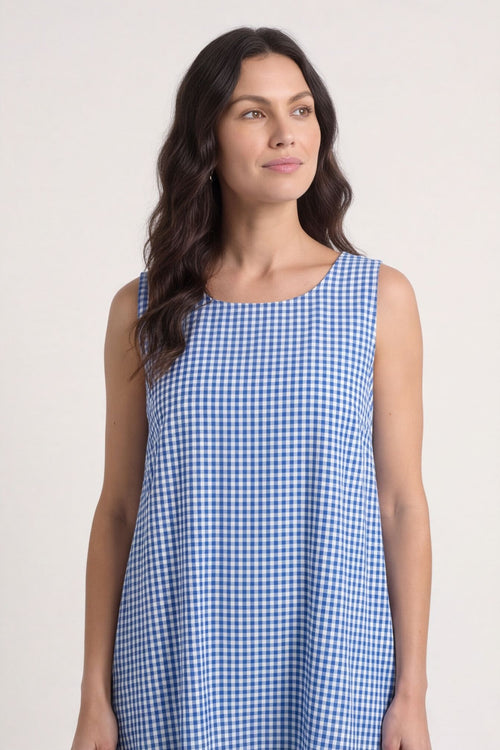 Imani Sleeveless Gingham Dress Cobalt – image 2 of 6