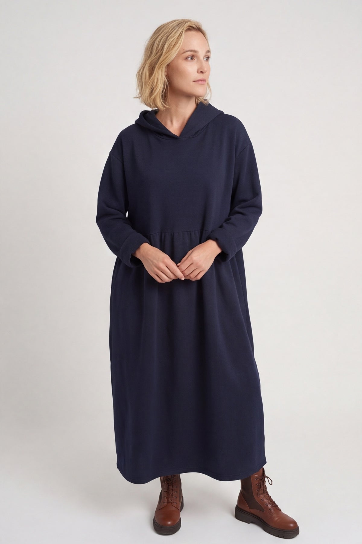 Saskia Hooded Dress Navy – image 2 of 3