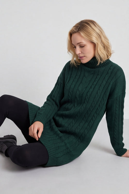 Moira Polo Knitted Jumper Bottle Green – image 2 of 6