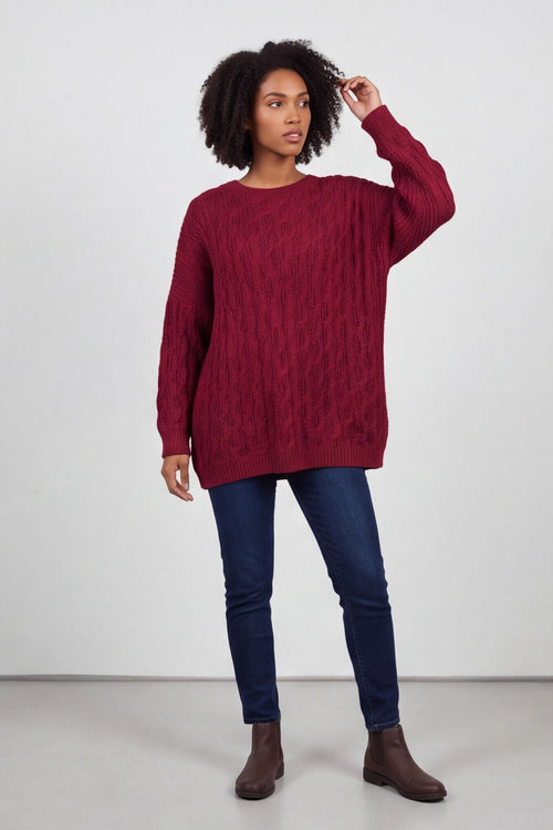 Tamsin Knitted Jumper Wine – image 2 of 4