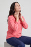 Kinsley Washed V-Neck Cotton Top Red – image 2 of 6