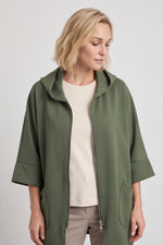 Marjorie Zip Hooded Jacket Khaki Khaki - Marjorie Zip Hooded Jacket Khaki – image 2 of 6