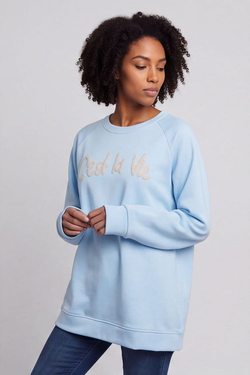 C'est La Vie Sweatshirt Light Blue – image 2 of 6