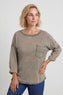 Amelie Washed Pocket Cotton Top Mocha – image 1 of 4