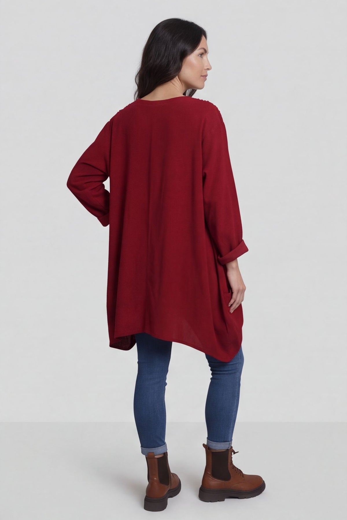 Rita Cord Detail Tunic Red – image 2 of 5