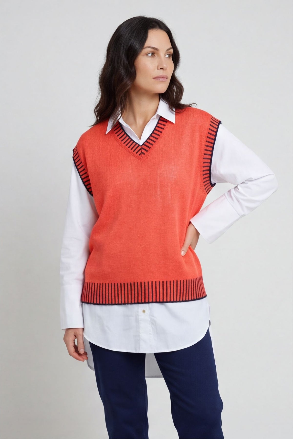 Jovita Fine Knit Tank Top Orange – image 2 of 6