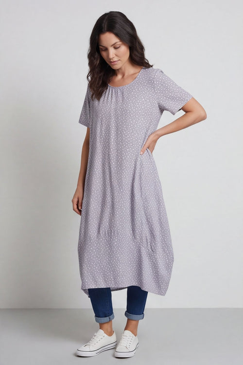 Rosalind Ditsy Cotton Dress Mocha – image 2 of 4