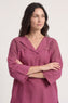 Natasha Crochet Shoulder Linen Top Wine – image 2 of 6