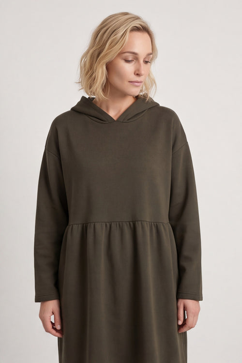 Saskia Hooded Dress Khaki – image 3 of 6