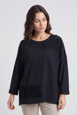 Louise Cord Patch Cotton Top Black Black - Louise Cord Patch Cotton Top Black – image 3 of 6
