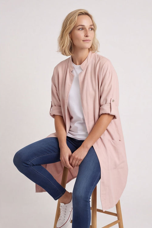 Gillian Linen Jacket Pink – image 3 of 5