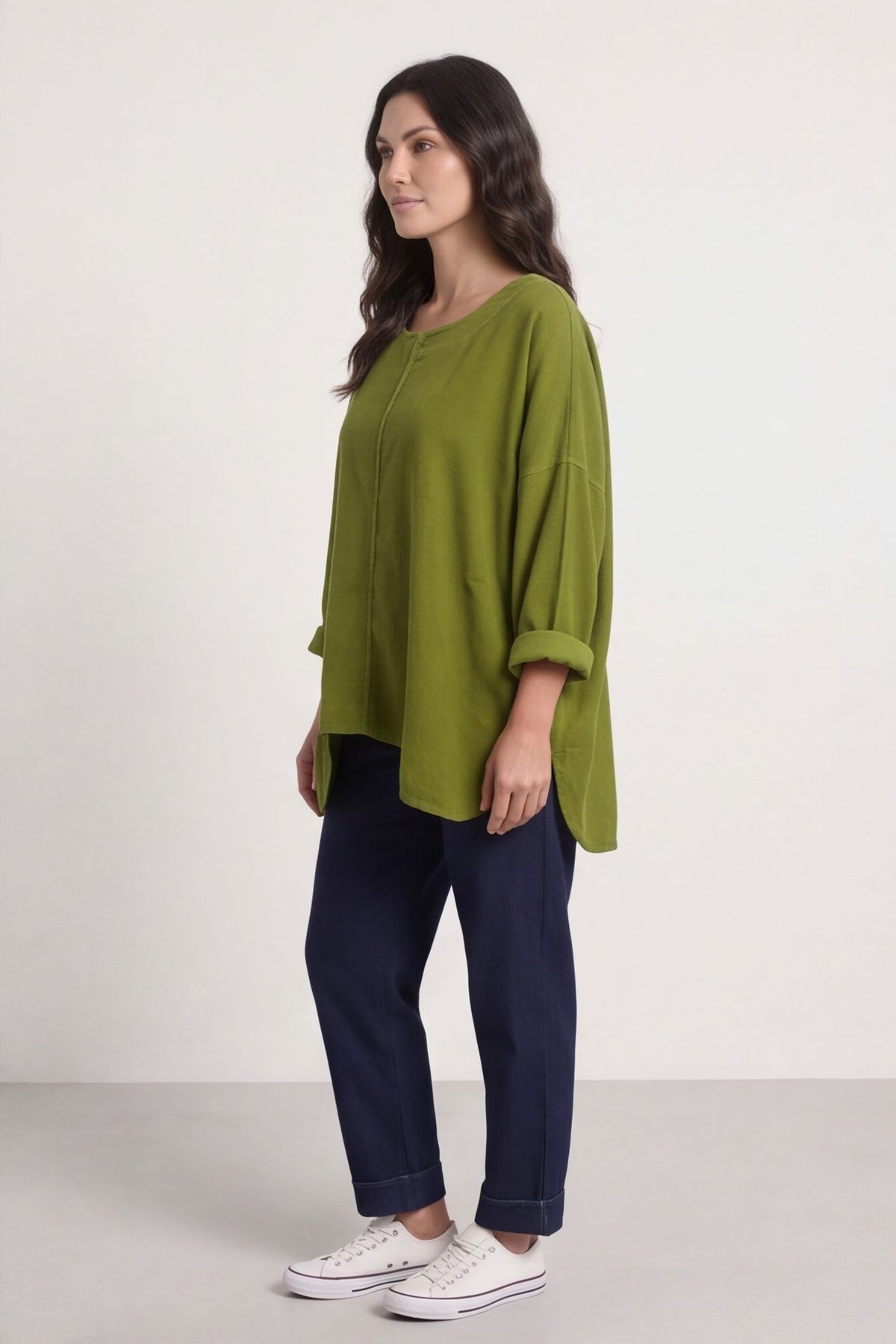 Daisy Needlecord Top Olive – image 3 of 5