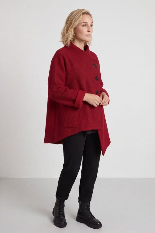 Shona Boucle Jacket Wine – image 3 of 5