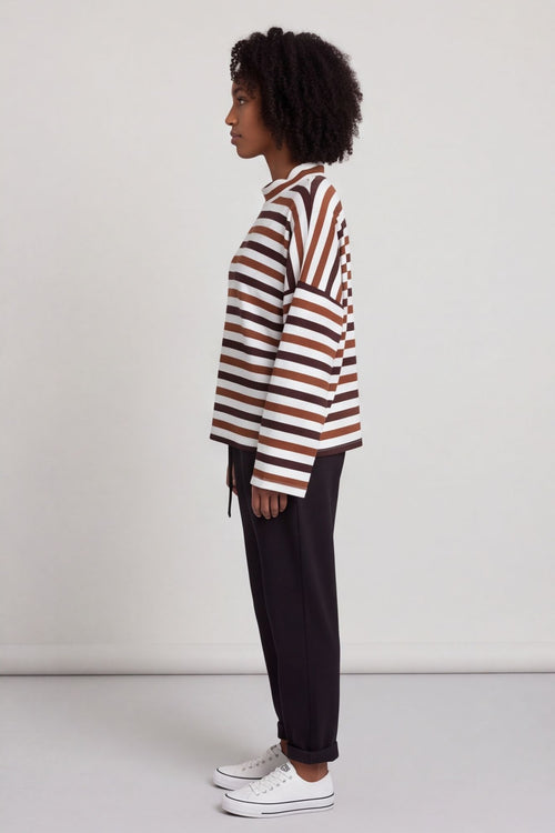 Sylvie Stripe Knit Top Nutmeg – image 3 of 6