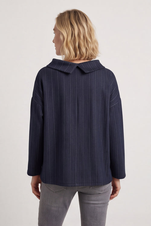 Siobhan Cowl Neck Top Navy – image 3 of 6