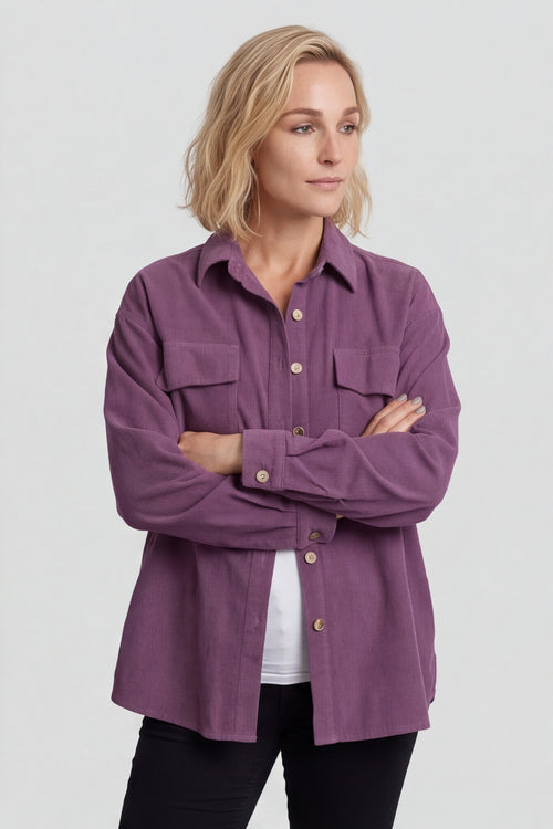 Tonya Needlecord Jacket Mauve – image 3 of 6