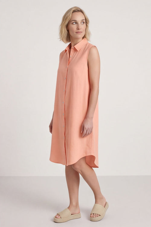 Solaine Sleeveless Linen Dress Orange – image 3 of 6