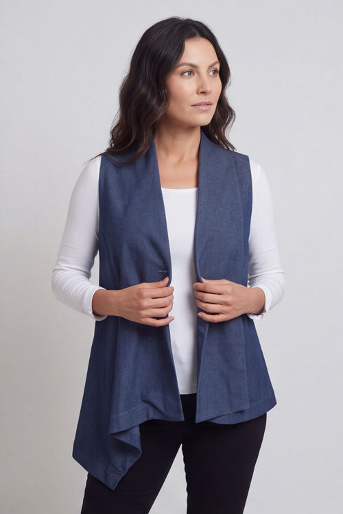 Venera Denim Waistcoat Dark Denim – image 3 of 5