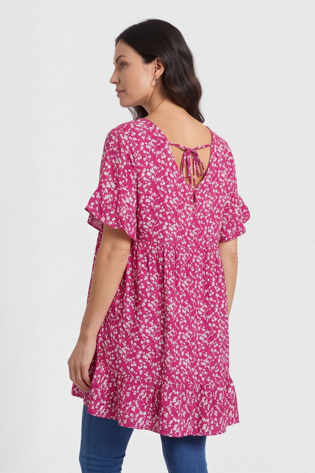 Pamber Ditsy Print Tunic Fuchsia – image 3 of 5
