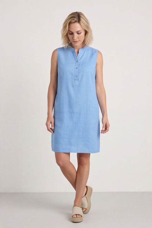 Ariyah Sleeveless Linen Tunic Powder Blue – image 3 of 5