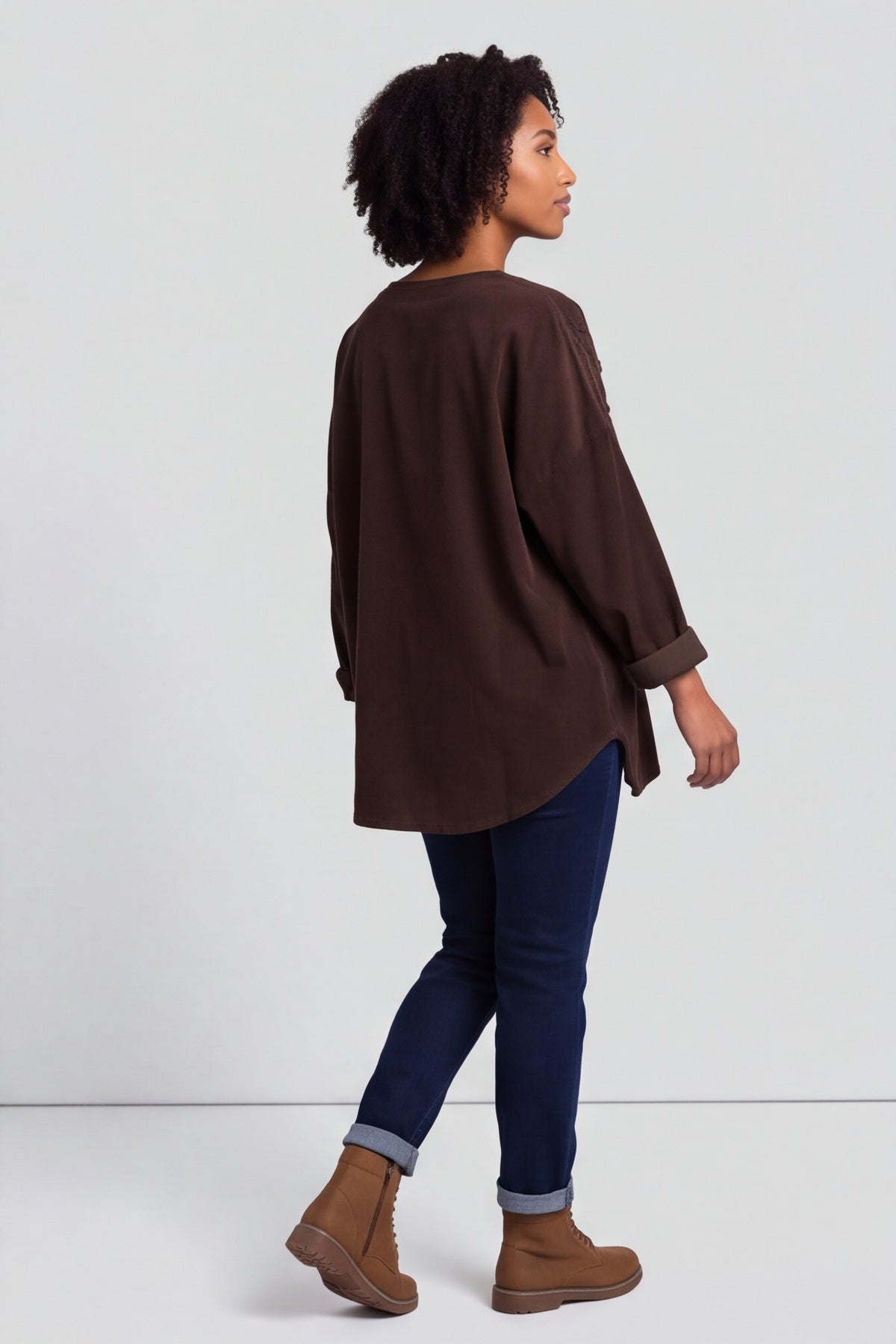 Jessa Needlecord Top Cocoa – image 3 of 6