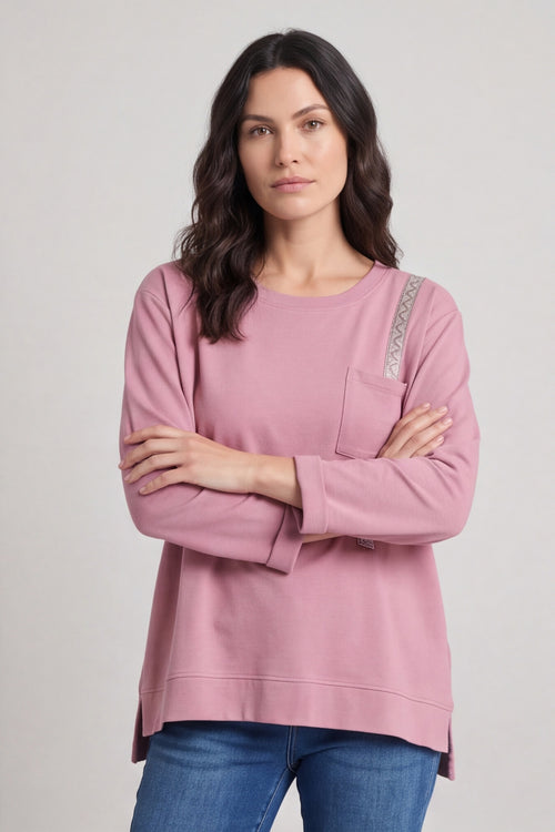 Barbara Pocket Cotton Top Pink – image 3 of 6