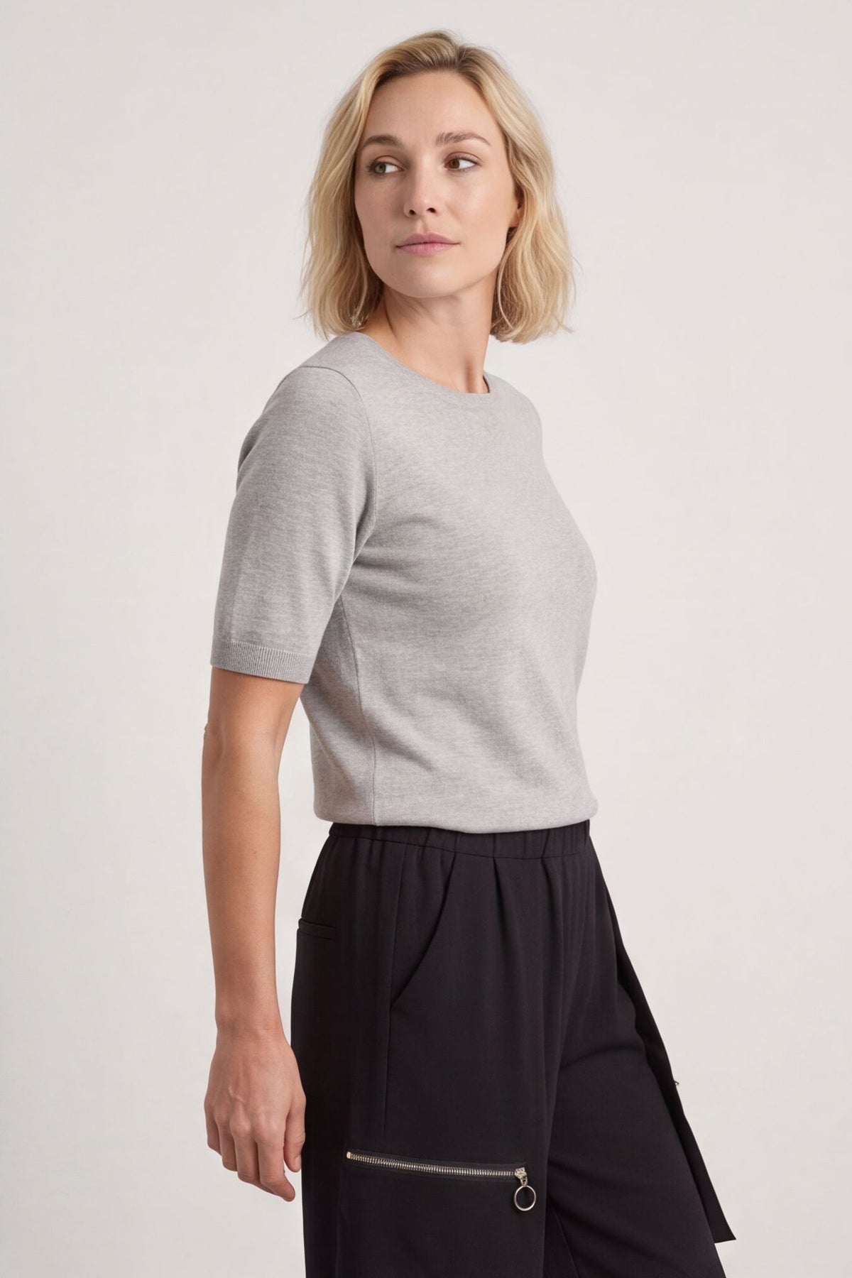Opaline Zip Pocket Cotton Trousers Black – image 3 of 5