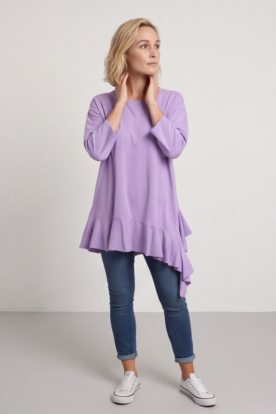 Carey Frill Cotton Top Lilac – image 2 of 3