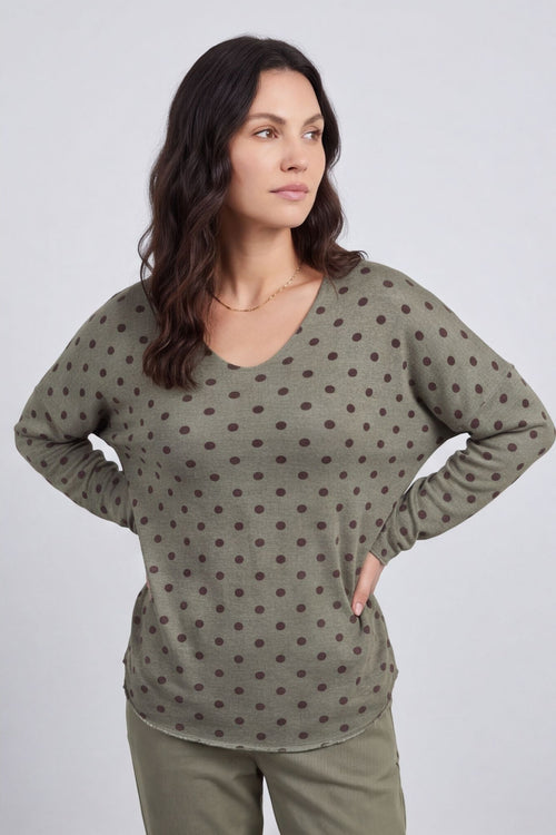 Lola Relaxed Polka Dot V-Neck Top – image 3 of 6