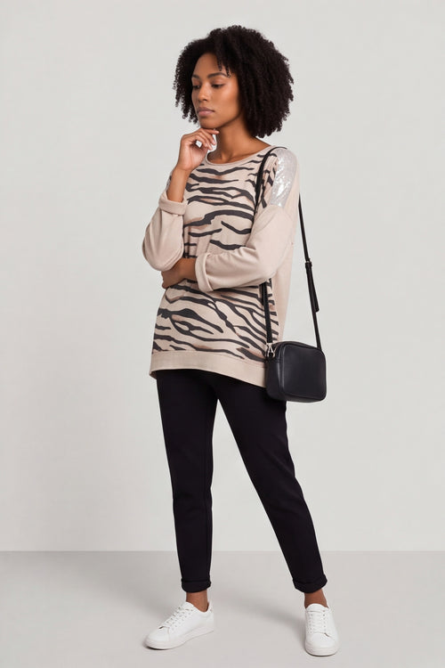 Estella Print Cotton Top Stone – image 3 of 6