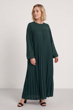 Renata Long Sleeve Pleated Dress Bottle Green Bottle Green - Renata Long Sleeve Pleated Dress Bottle Green – image 3 of 6