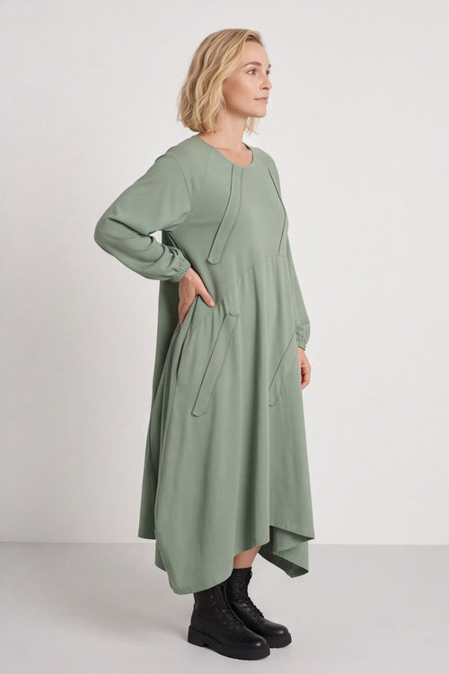 Netta Cotton Dress Sage Green – image 3 of 5