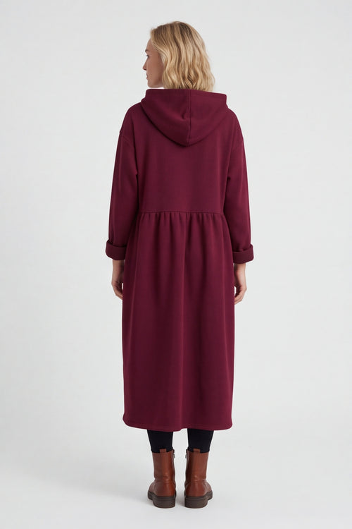 Saskia Hooded Dress Wine – image 3 of 5