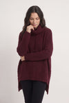 Shani Boucle Polo Knitted Jumper Wine – image 3 of 6