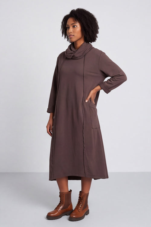 Maris Snood Cotton Dress Cocoa – image 3 of 5