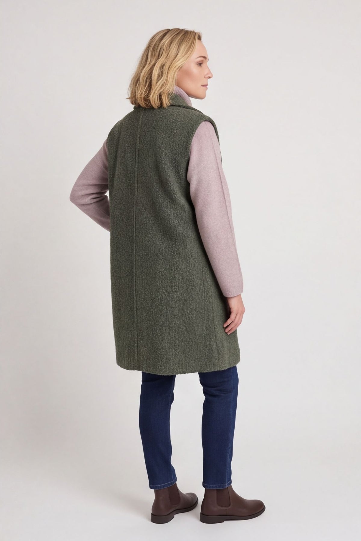Nori Boucle Gilet Khaki – image 3 of 6