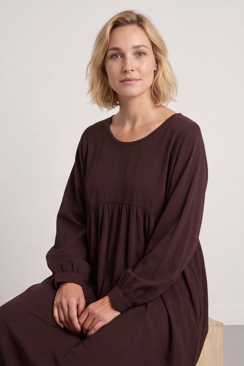 Eliza Cotton Dress Cocoa – image 2 of 4