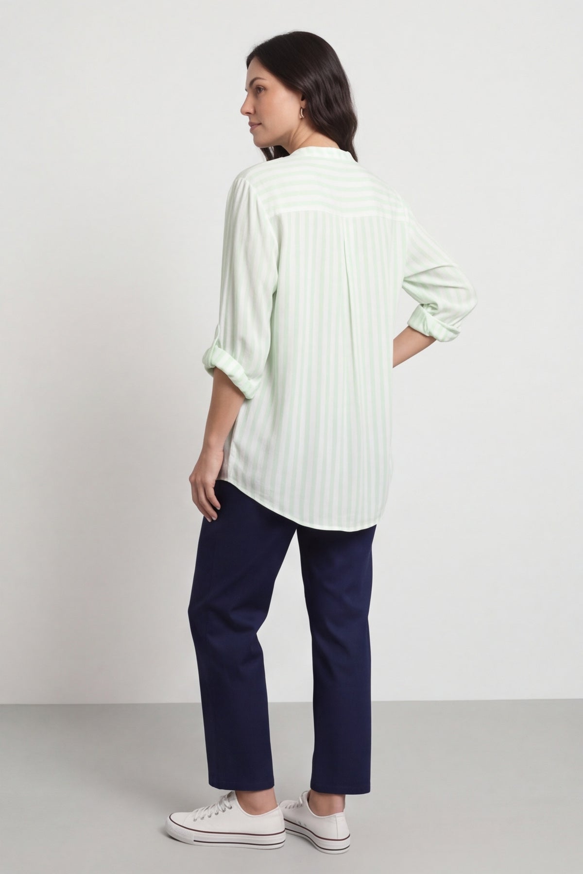 Jaynie Gingham Tie Front Shirt Green – image 3 of 6