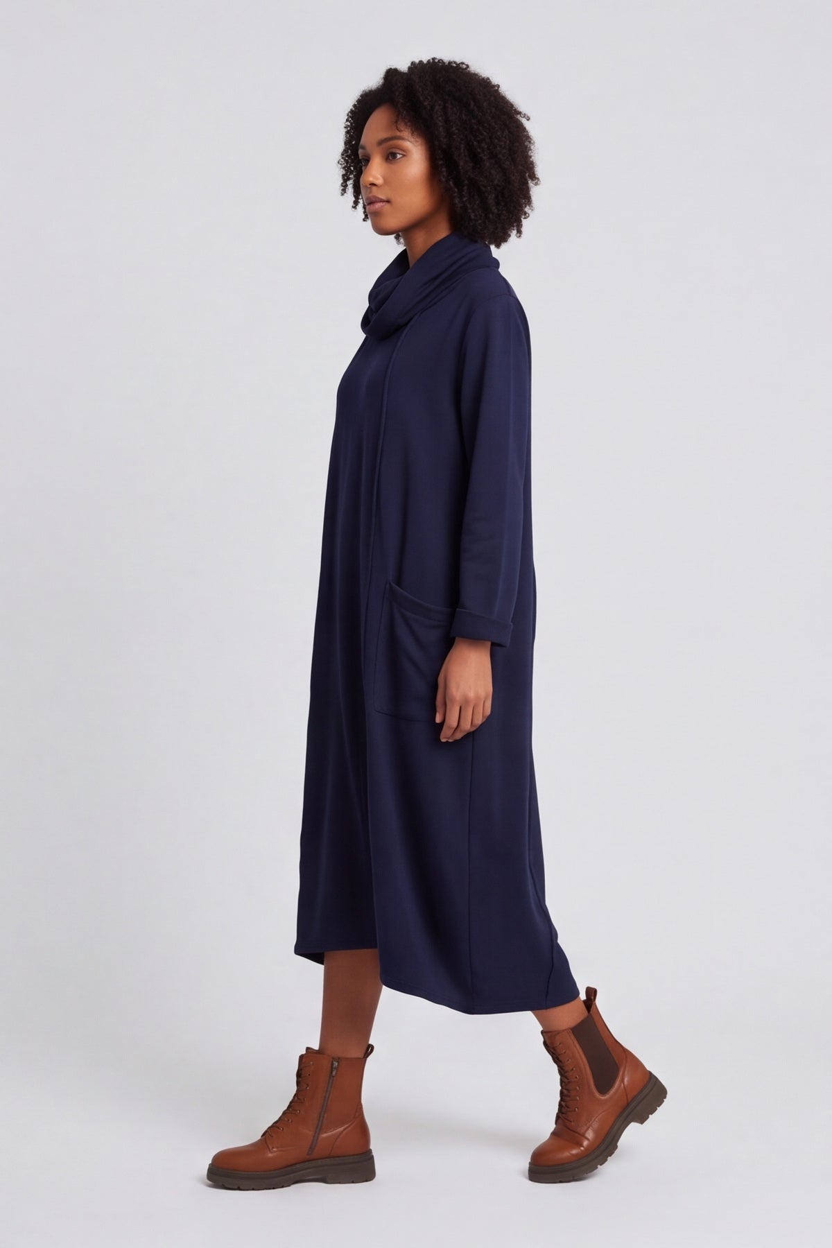 Maris Snood Cotton Dress Navy – image 3 of 6