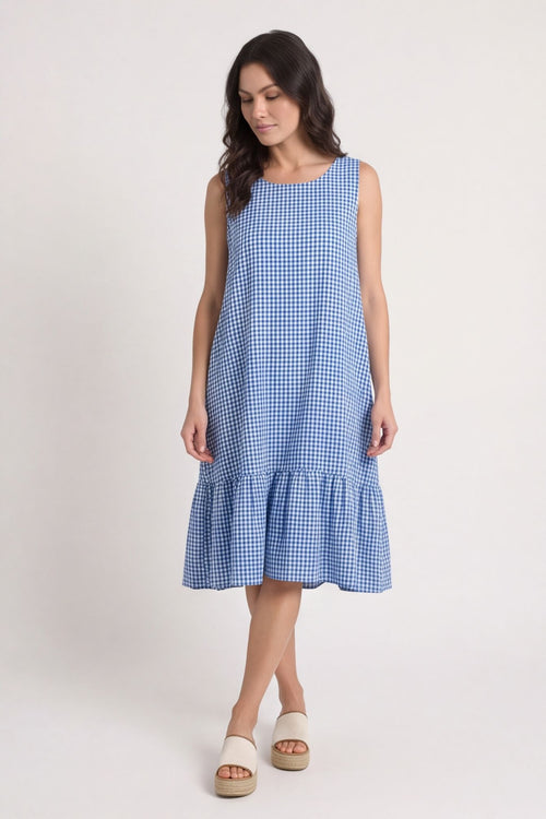 Imani Sleeveless Gingham Dress Cobalt – image 3 of 6
