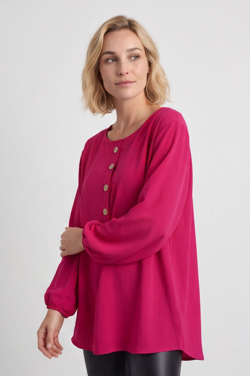 Elianna Button Top Hot Pink – image 3 of 6