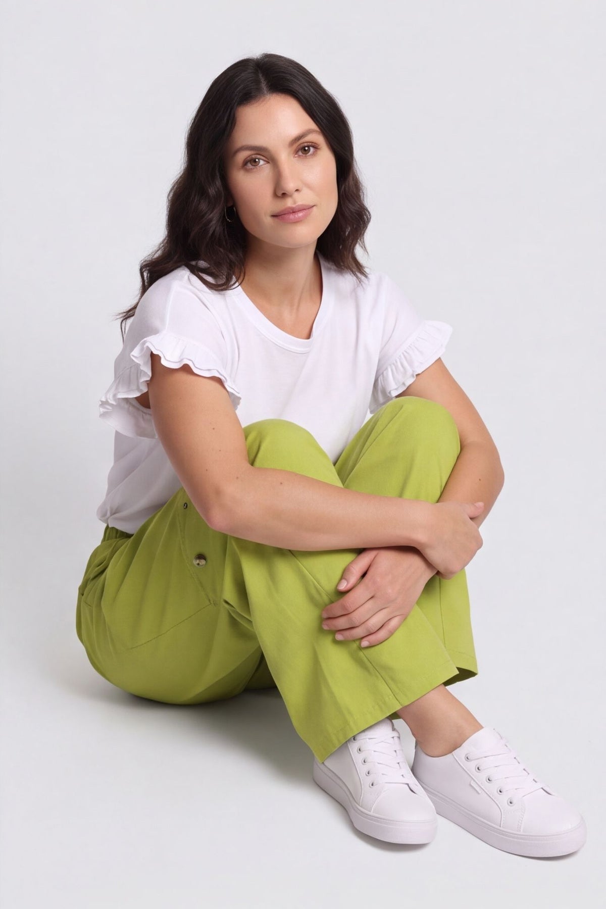 Blair Button Pocket Cotton Trousers Green – image 3 of 4