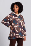 Cynthia Print Zip Hooded Jacket Teal – image 3 of 6