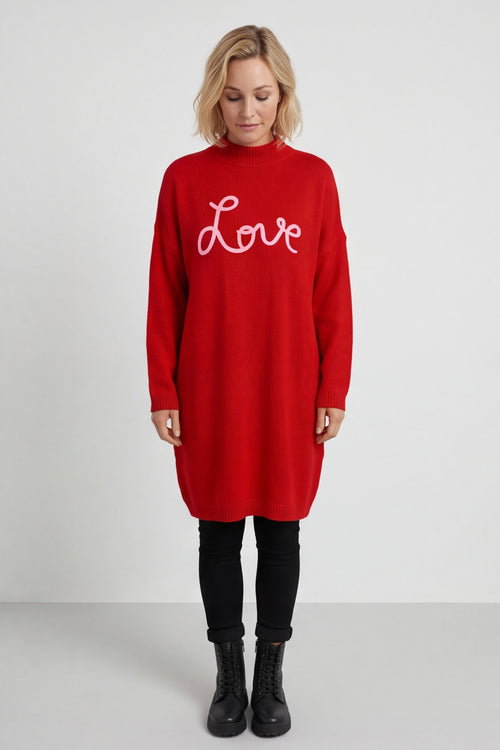 Love Knitted Jumper Dress Red – image 3 of 6