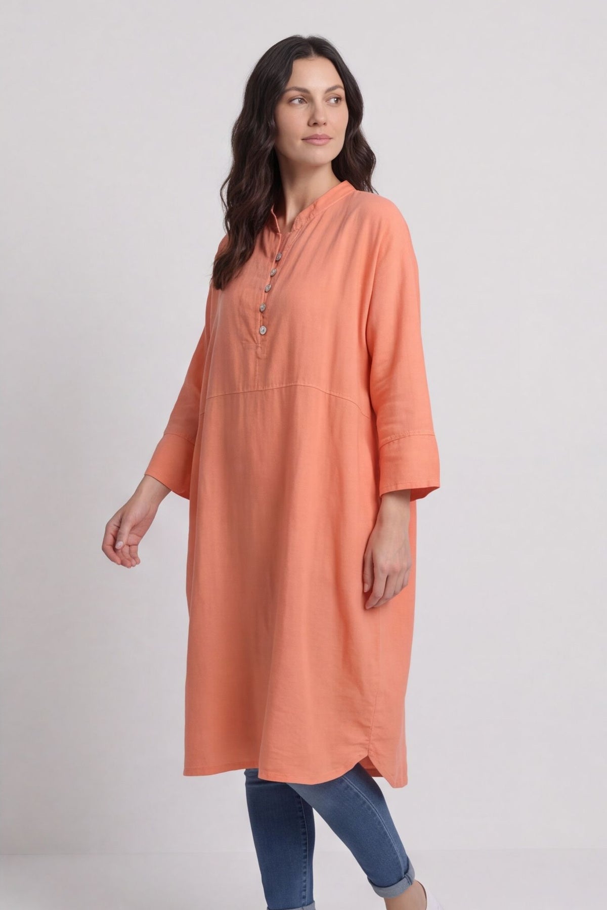 Helena Linen Dress Orange – image 2 of 5