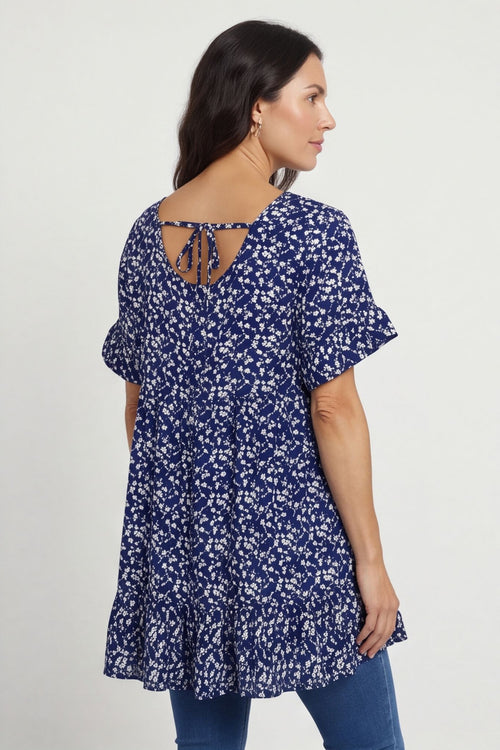 Pamber Ditsy Print Tunic Navy – image 2 of 5