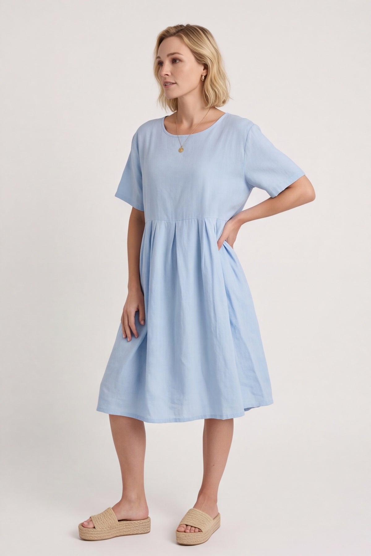 Zouch Linen Cap sleeve Dress – image 3 of 6